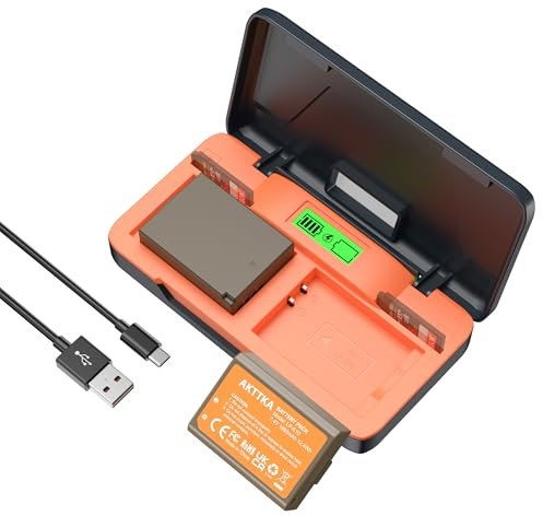 AKTTKA Batterie LP-E10 1680mAh (Lot de 2) Kit de Charge Rapide 20W pour Canon LP-E10 et EOS 1100D, 1200D, 1300D, 2000D, 3000D, 4000D, Rebel T3 T5 T6 T7, Kiss X50 X70 – Écran LCD, Range-SD