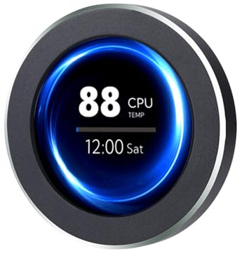 Psdndeww 2,8 Zoll USB Monitor Wasserkühler Bildschirm PC Gehäuse Sekundäres LCD 480x480 IPS Musikspektrum Analysefunktion Sekundär