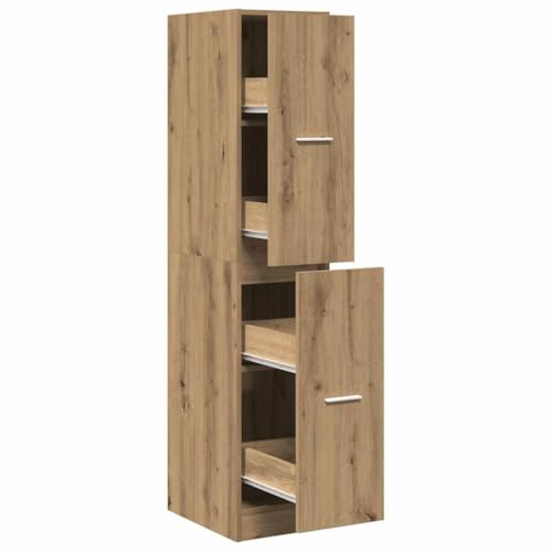 FWIKDUN Apothekerschrank Artisian Oak 30x41x144,5 cm Holzwerkstoff mit 6 Schubladen – Lagerschrank und Aufbewahrungsschrank für organisierte Aufbewahrung im Wohnzimmer, Büro