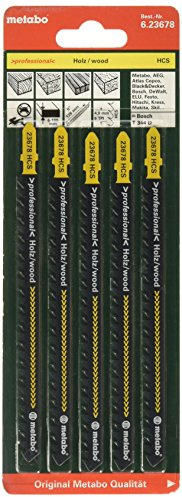 Metabo 623678000 T344D 5 lames de scie sauteuse, vert