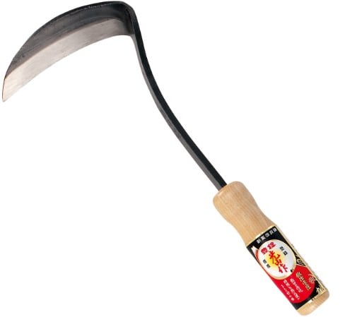 Hounen - Falce giapponese per diserbare, taglio malva, erba, lama in acciaio SK3, per giardino, giardinaggio, fabbricato in Giappone