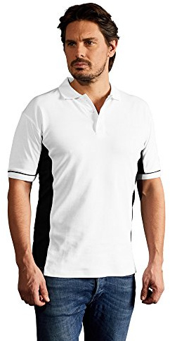 Funktions Kontrast Poloshirt Herren, Weiß-Schwarz, M