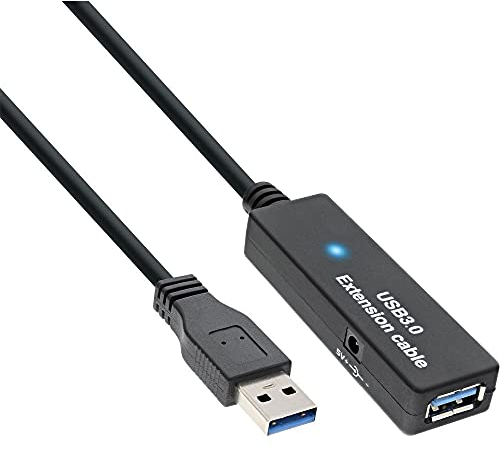 InLine USB 3.0 Aktiv-Verlängerung, Stecker A an Buchse A, schwarz, 20m