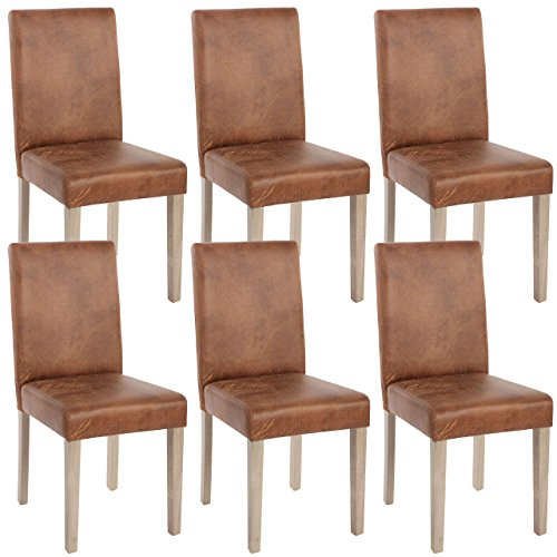 Mendler 6er-Set Esszimmerstuhl Littau, Stuhl Küchenstuhl - Textil, Wildlederimitat, Beine Struktur - Eiche