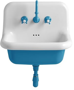 Lavabo Rétro en Céramique 60 cm - True Colors - Bleu (Azzuro 5012)