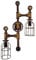 Wandlampe Vintage mit Rohr & Tachometer Elementen Industriedesign - Leuchte mit Steampunk Lampenschirm aus Wasserrohr - Beleuchtung in Retro Look - Laterne industrie-Stil - (H/B/T) (45/20 / 70 cm)