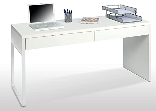 Habitdesign Mesa Escritorio Reversible, Mesa despacho, Modelo Touch, Acabado Blanco Artik, Medidas: 75 cm (Alto) x 138 cm (Ancho) x 50 cm (Fondo)