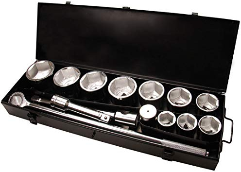 COFFRET POIDS LOURDS CARRE 1 POUCE - DOUILLES 6 PANS 36 A 80 MM