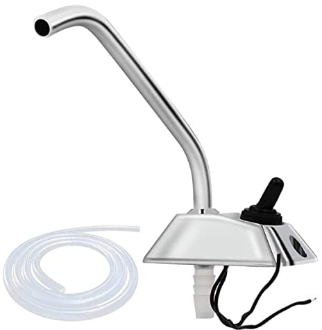 Stainless Steel 12V Boat Galley Electric Water Pump Tap Faucet Full Fresh Water Supply Kits Caravan Camper Van RV Yacht (Water Tap + 200CM Tube)