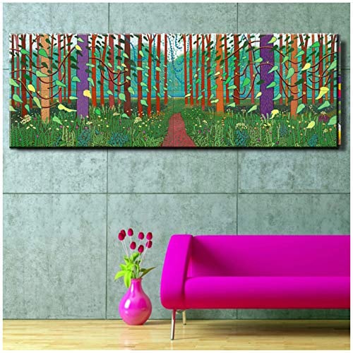 Replik Druck auf Leinwand David Hockney Winter Holzölgemälde Riesige Größen Giclée Poster Druck auf Leinwand für Wandmalerei