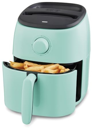 Dash Tasti-Crisp™ Air Fryer - AirCrisp® Technology - Compact Design with Adjustable Temperature Control - Nonstick Fry Basket & Auto Shut-Off Feature - 2.6 Quarts - Aqua