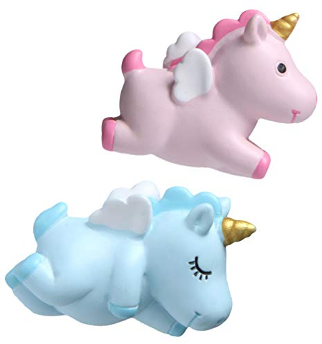 Garneck 2 Pcs Cartoon Einhorn Kühlschrank Magneten Kühlschrank Aufkleber Magnetische Whiteboard Locker Magneten Hinweis Fotos Abziehbilder für Home Office Dekoration Rosa Blau