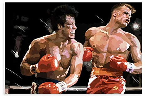 Rocky IV Ivan Drago vs Rocky Balboa Leinwand-Poster, Wandkunst, Dekor, Bild, Gemälde für Wohnzimmer, Schlafzimmer, Dekoration, ungerahmt: 60 x 90 cm