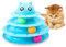FurDreams Cat Roller Ball Toy Interactive - Blue | 3 Tier Tower Fun Ball with 3 Colour Balls | 3 Level Teaser with Play Balls | Puzzle for Exercise and Stimulation