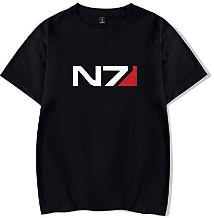 Swdan Mass Effect T-Shirt Unisex, Mass Effect N7 Armor Herren T-Shirt,Cosplay Kostüm für Damen Herren Gaming T-Shirt