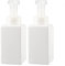 ZEOABSY 2 Stück 450ml Quadrat Leere weiß Seifenspender Schäumende Schaumseifenspender Nachfüllbare Seifenflaschen für Schäumende Flüssigseife Küche Bad Kosmetik Shampoos