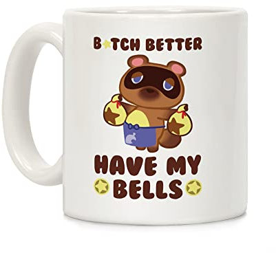 LookHUMAN B*tch Better Have My Bells Tasse à café en céramique blanche 325 ml