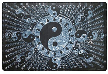 FFLSDR Teppich Ying Yang Diagram Printed Soft Fußmatte Großer Teppich Anti-Rutsch-Bodenmatte Für Wohnzimmer, Schlafzimmer 91 x 60 cm