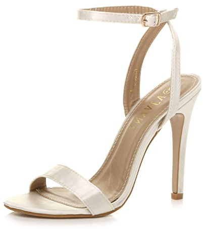 AJVANI High heel ankle strap barely there strappy sandals shoes size 8 41