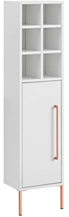 Schildmeyer Gloria II Highboard 150081, Weiß/Rosegold, 130,6 x 30,4 x 21,8 cm