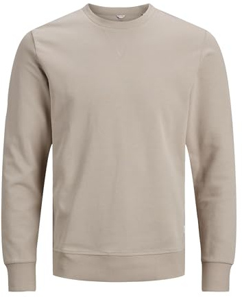 JACK & JONES Girocollo in Felpa JJEBASIC Noos 12181903 per Uomo, Beige (Stoviglie/Reg), Grande