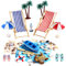 15 Stück Strand-Mikrolandschaft Miniatur Dekoration Mini-Stranddekorationen Miniliegestuhl Strandkorb Sonnenschirm Kleine Palme Deko Accessoires für DIY Zen Garten Dekoration Einzigartiges Geschenk
