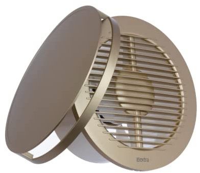 EUROPLAST Diameter 150mm Bathroom Extractor Fan with Timer Round - 6 inch Extractor Fan Bathroom a Front Panel - Gold Ceiling and Wall Mounted Fan