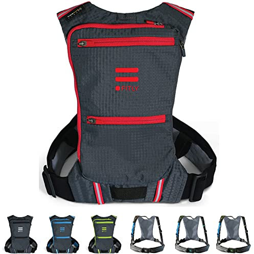 FITLY Minimalist Running Pack | Mochila para Correr Unisex con Soporte para el teléfono, Almacenamiento y cinturón torácico | para Llevar Objetos personales al Correr | Equipo para Correr