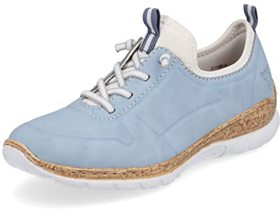 Rieker Damen Low-Top Sneaker N4285, Frauen Halbschuhe,lose Einlage,Halbschuhe,straßenschuhe,Sportschuhe,Turnschuhe,blau (10),40 EU / 6.5 UK
