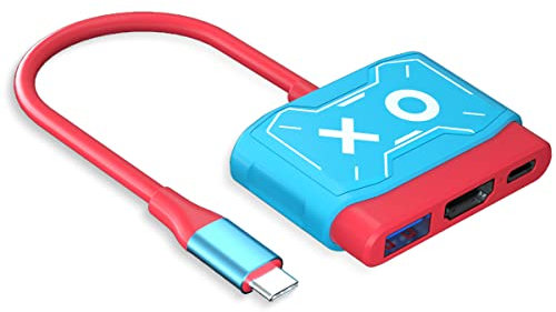 Switch Docking Station per Nintendo Switch, adattatore TV Nintendo Switch compatibile con Nintendo Switch/Switch OLED, USB 3.0 Nintendo Switch dock da viaggio. Adattatore HDMI portatile, accessori