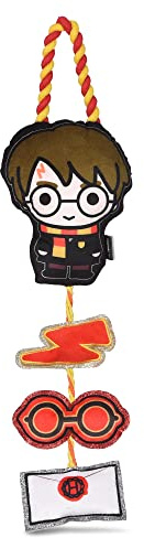 Harry Potter Cat Toy, Door Hanger with Catnip | Door Hanger Cat Toy with Harry Potter, Lightning Bolt, Glasses, and Hogwarts Invitation Plush with Catnip Components on Rope