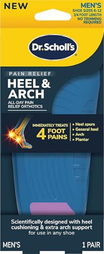 Dr. Scholl's® Heel & Arch All-Day Pain Relief Orthotics, Men's 8-12, 1 Pair, 3/4 Length