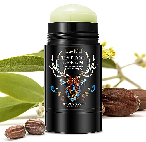 Tattoo-Nachsorge Tattoo-Creme, Tattoo-Balsam heilt + schützt neue Tattoos und verjüngt ältere Tattoos,fördert die Heilung, sicher,hergestellt aus natürlichen Inhaltsstoffen + erdölfrei - 2,6 oz/75 g