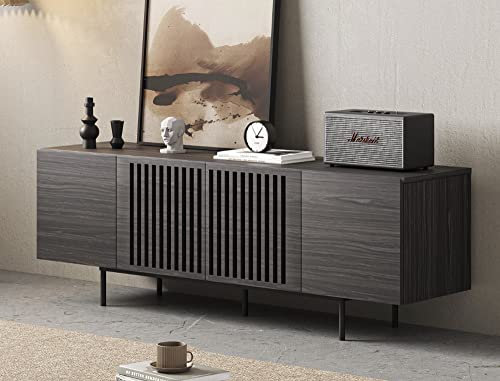 Crafts and Comfort Napoli TV-Ständer für 140 bis 165 cm (55 bis 65 Zoll) Fernseher – Entertainment- und Konsolenzentrum mit Stauraum, ideal für Wohnzimmer, Schiefergrau