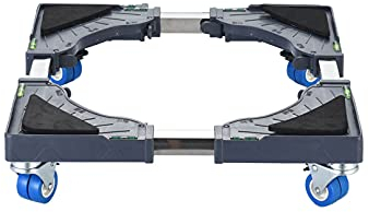 Base Mobile Multifunzionale con Ruote bloccabili 4×2 Supporto Base per Lavatrice Base Regolabile per asciugatrice e Frigorifero Lunghezza/Larghezza 42-65 cm Carrello frigo congelat