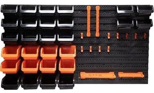 Vivo Technologies 43 Pcs Wall Mounted Pegboard Hook,Tool Board Storage Bins Hooks Wall Mount Tool Rack Organiser DIY Too Craft Organizer Storage Panel Shelves