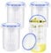 4 Pcs Pickle Container with Strainer,24 oz Pickle Jar with Leak Proof and Lock It Lid,Pickle Holder Keeper Lifter for Olive Jalapeno Juice Food Storage