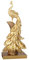 Leisurealeaneag Pfau Statue Ornament Figur Geschenk für Bücherregal Schrank Kunst Dekor Gold L