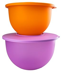 Tupperware Schüssel Junge Welle Servierschüssel Servier Schale 2,5 L orange + 4,3 L lila