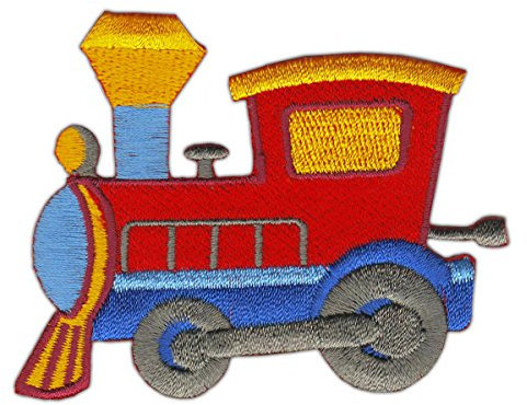 BP BRAUNERT PATCHES Lok Bunt Lokomotive Dampflok Aufnäher zum Aufbügeln oder Aufnähen Bügelbild Aufbügler für Kleidung Gestickter Bügelpatch Applikation Bahn Patch Größe 8,0 x 6,3 cm