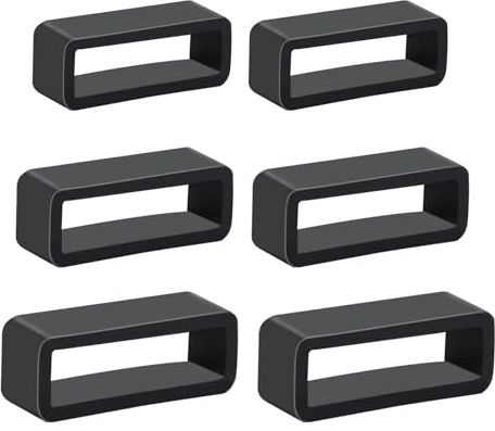 6 Pcs Watch Band Keepers, 18mm/20mm/22mm Silicone Watch Strap Holder Loops Watch Strap Retainer Black Rubber Watch Strap Keeper Replacement Watch Band Fastener Rings for Smart Sport Watches Parts