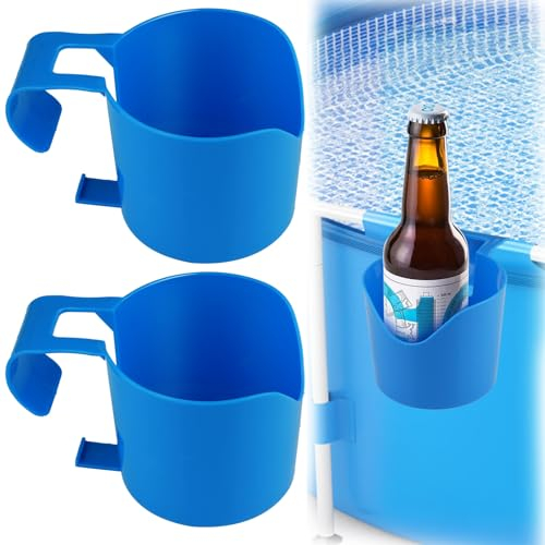 2 Stück Pool Getränkehalter, Multifunktionaler Pool Zubehör, Whirlpool Getränkehalter aus Kunststoff, Pool Tisch Einhängen Bierhalter