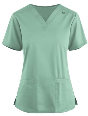 OUMSHBI Kasacks Damen Pflege Baumwolle Kasack Mit Figuren Kasack Undweiß Kasacks Pflege Unisex Laborkittel Baumwolle Damen Laborkittel 100 Baumwolle Druckknopf Kasacks Damen Pflege Günstig Rot