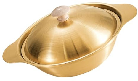OKUMEYR Olla De Acero Inoxidable Con Tapa y Doble Asa Wok Multifuncional Para Cocina Para Inducción y Gas Diseño Elegante y Práctico