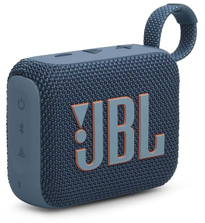 JBL GO4 Altavoz Bluetooth, carga USB C, IP67 a prueba de polvo, impermeable, compatible con aplicaciones, radiador pasivo, portátil, azul