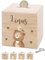 Bärenfreunde® - Personalisierte Spardose Kinder aus Holz mit Metallschloss - Spardose mit Namen mit kinderfreundlichem UV-Druck zum Sparen für Kinderträume (Bär)