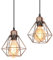 TOKIUS 2 Stücke Pendelleuchten 16CM Vintage Hängelampe im Industrial Design Retro E27 Lampe aus Eisen Geometrisch Käfig Lampenschirm Retro Hängeleuchte (Kupferrost, Pendellampe 1-flammig)