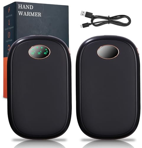 LEAZZLE Handwärmer Elektrisch 2 Pack 10000 mAh,Tragbare Wiederaufladbar Taschenwärmer,Tragbarer USB-Aufladbarer Handwärmer für Frauen Männer Outdoor Camping Wandern Jagd Ski Golf,Winter Geschenke