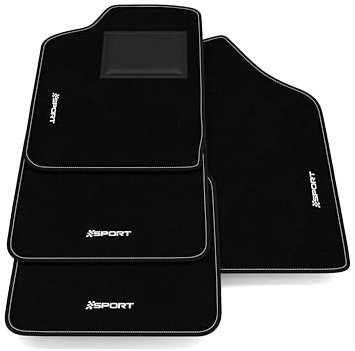 Fußmatten kompatibel mit Audi 90 1987-1991, Sport Stickerei, maßgeschneidertes Auto-Fußmatten-Set, Teppich Set