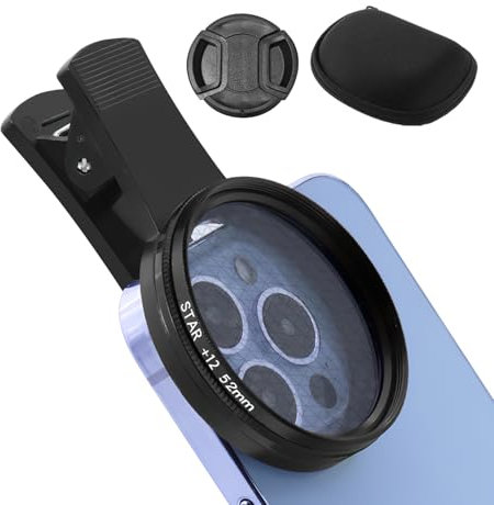 52mm Clip Filtre Polarisant CPL Amovible, Clip CPL téléphone caméra Filtre d'objectif avec Housse de Protection et Sac, Compatible avec iPhone 16 15 14 13 12, Samsung, et Autres Smartphones